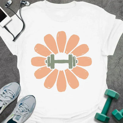 T-Shirt White / S Dumbbell Flower T-Shirt