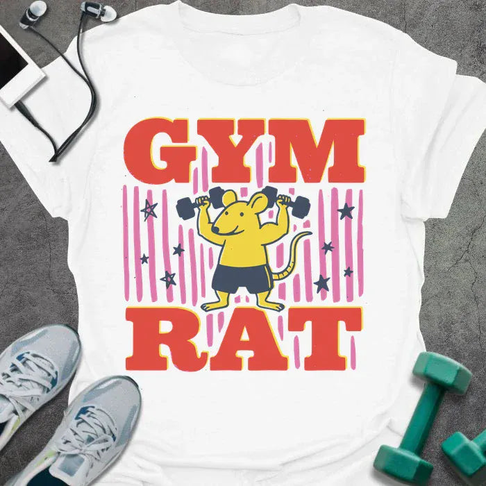 T-Shirt White / S Gym Rat Pop T-Shirt