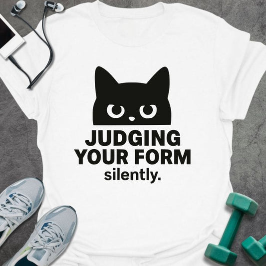 T-Shirt White / S Judging Cat T-Shirt