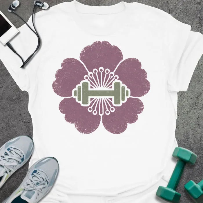 T-Shirt White / S Lotus Dumbbell T-Shirt