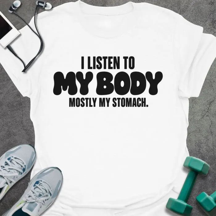 T-Shirt White / S Mostly Stomach T-Shirt