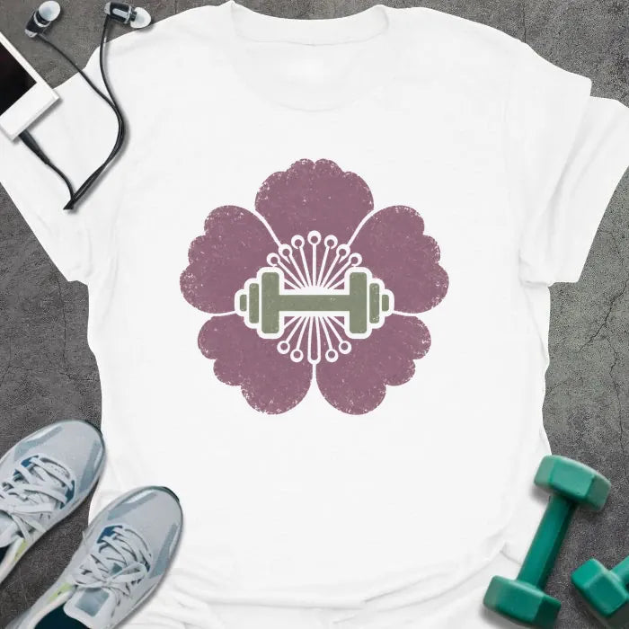 T-Shirt White / S Peony Dumbbell T-Shirt