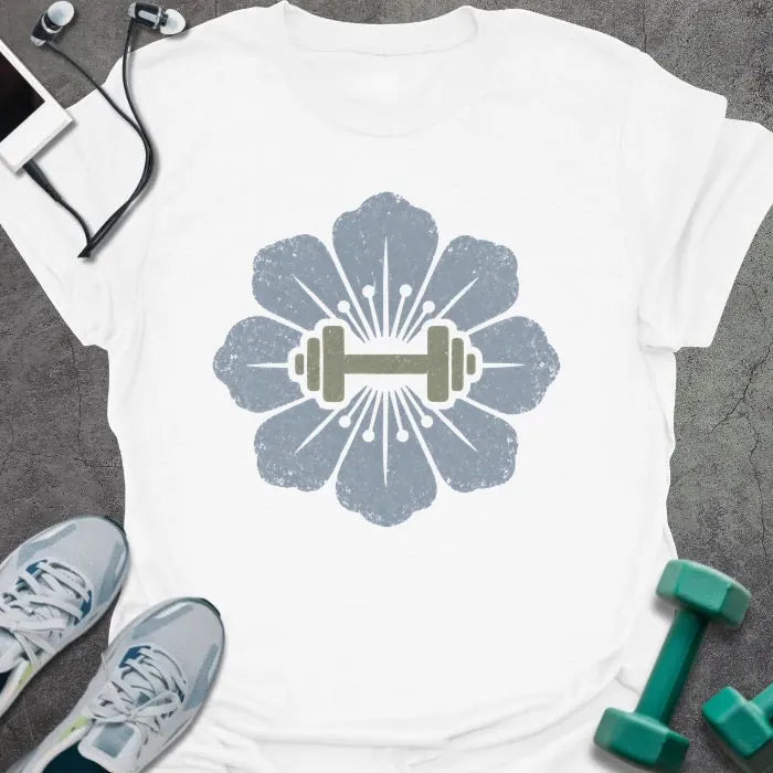 T-Shirt White / S Periwinkle Dumbbell T-Shirt