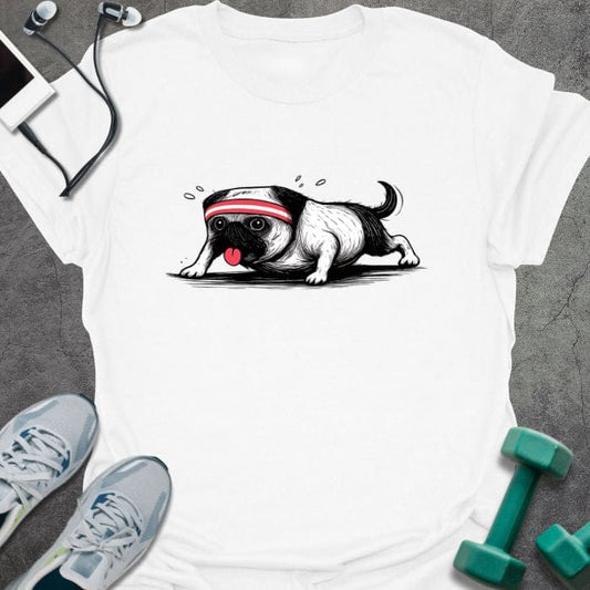 T-Shirt White / S Pug Plank T-Shirt