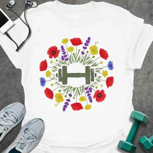 T-Shirt White / S Wildflower Dumbbell T-Shirt