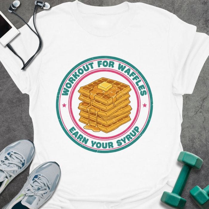 T-Shirt White / S Workout Waffles T-Shirt
