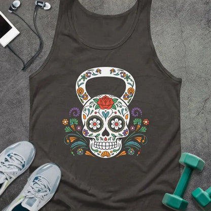 Tank Top Dark Grey / XS Floral Kettlebell Tank
