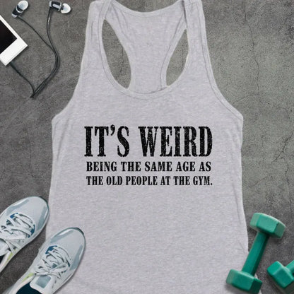 Tank Top Heather Grey / XS It's Weird Racer Tank