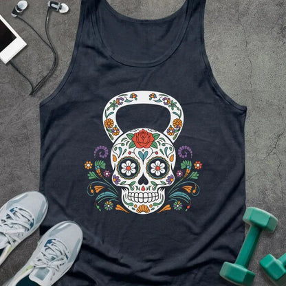 Tank Top Navy / XS Floral Kettlebell Tank