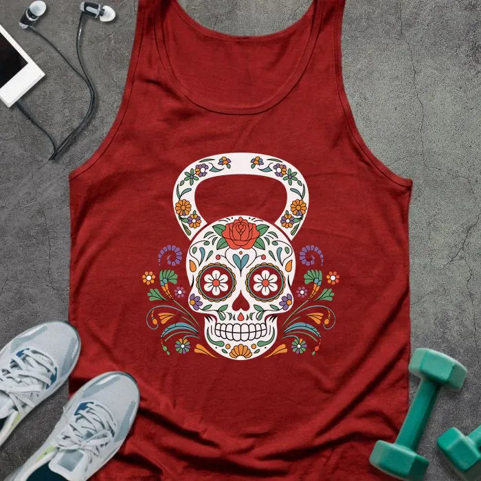 Tank Top Red / XS Floral Kettlebell Tank
