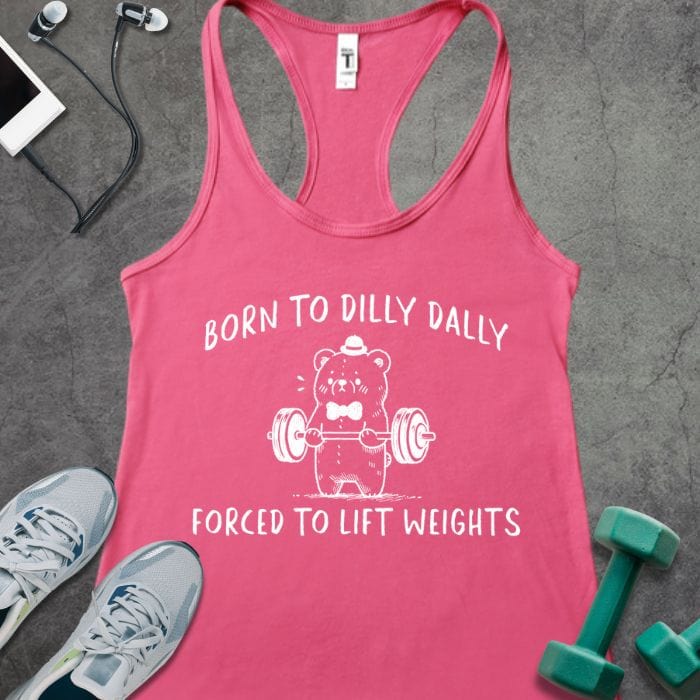Tank Top Solid Hot Pink / XS Born to Lift Weight Tank