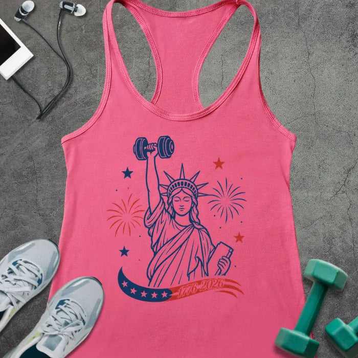Tank Top Solid Hot Pink / XS Liberty Dumbbell
