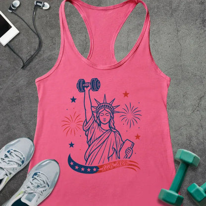 Tank Top Solid Hot Pink / XS Liberty Dumbbell