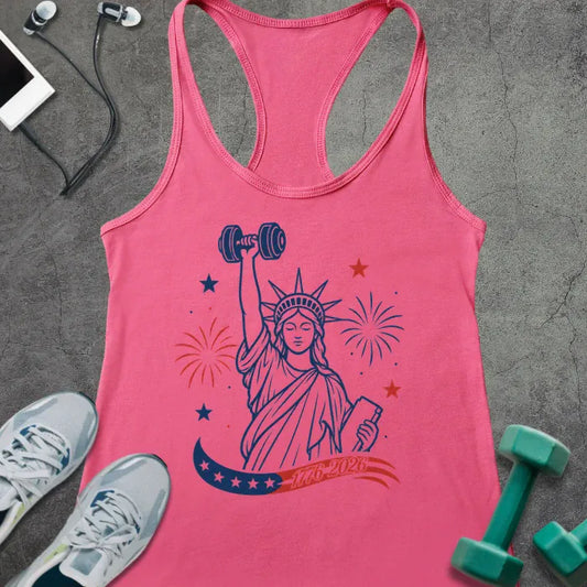 Tank Top Solid Hot Pink / XS Liberty Dumbbell