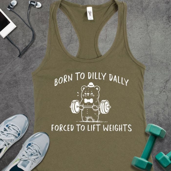 Tank Top Solid Military Green / XS Born to Lift Weight Tank