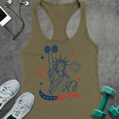 Tank Top Solid Military Green / XS Liberty Dumbbell