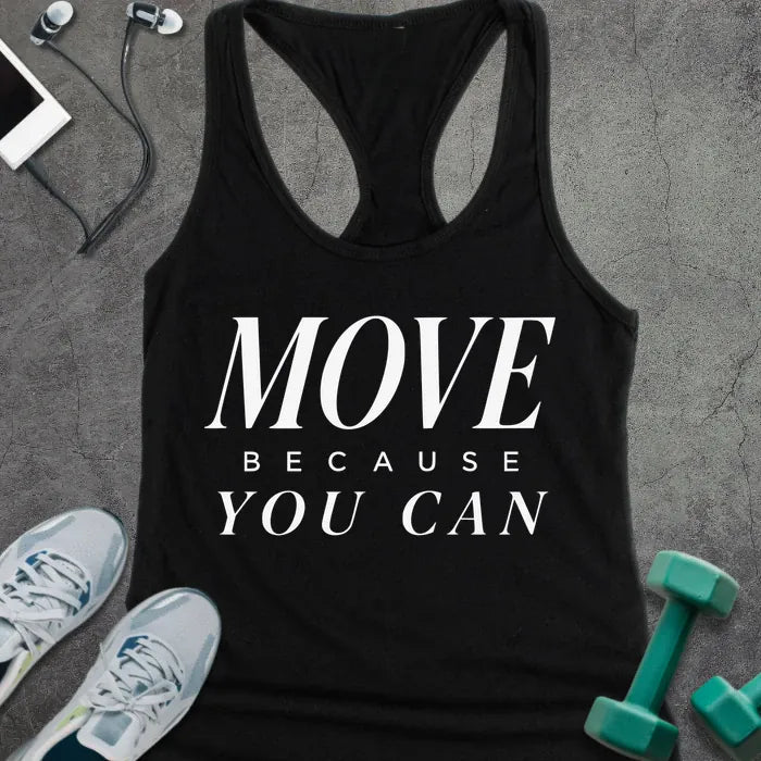 Tank Top XS / Solid Black Move Freely Racer Tank