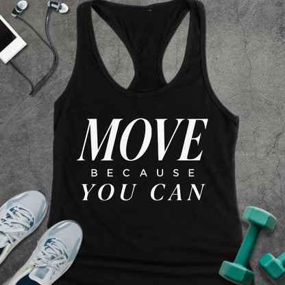 Tank Top XS / Solid Black Move Freely Racer Tank