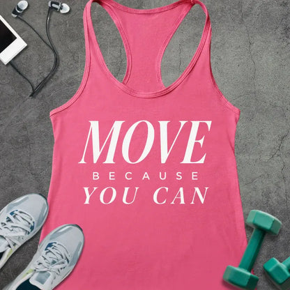 Tank Top XS / Solid Hot Pink Move Freely Racer Tank