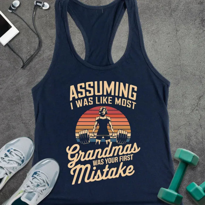 Tank Top XS / Solid Midnight Navy Average Grandma Racer Tank