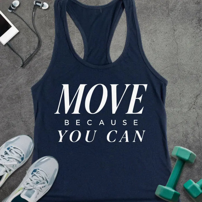 Tank Top XS / Solid Midnight Navy Move Freely Racer Tank
