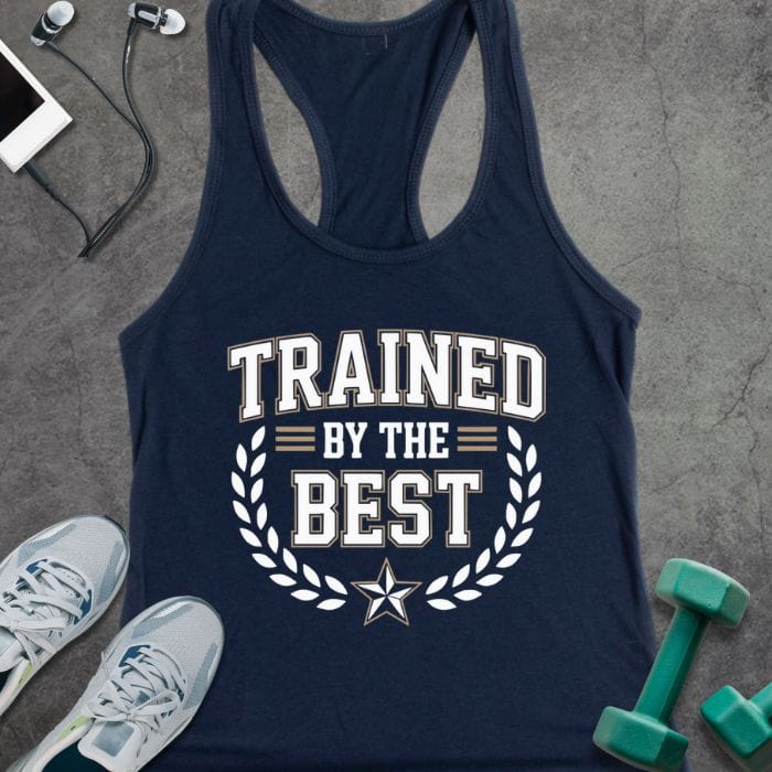 Tank Top XS / Solid Midnight Navy Trained By The Best Tank