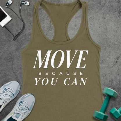 Tank Top XS / Solid Military Green Move Freely Racer Tank