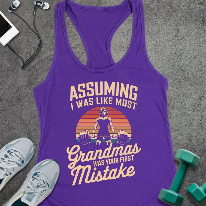 Tank Top XS / Solid Purple Rush Average Grandma Racer Tank
