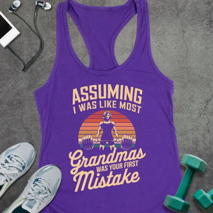 Tank Top XS / Solid Purple Rush Average Grandma Racer Tank