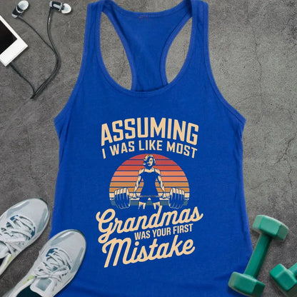 Tank Top XS / Solid Royal Average Grandma Racer Tank